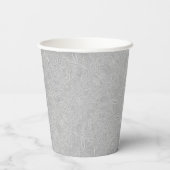 Gray floral Embossed Look Pappbecher (Rückseite)