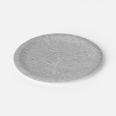Gray floral Embossed Look Pappteller (Schrägansicht)