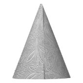 Gray floral Embossed Look Partyhütchen (Rückseite)