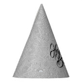 Gray floral Embossed Look Partyhütchen (Links)