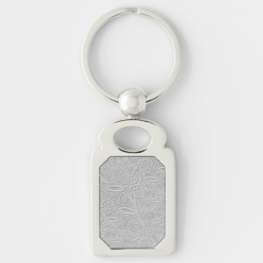 Gray floral Embossed Look Schlüsselanhänger (Vorderseite)