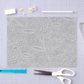 Gray floral Embossed Look Seidenpapier (Handwerk)