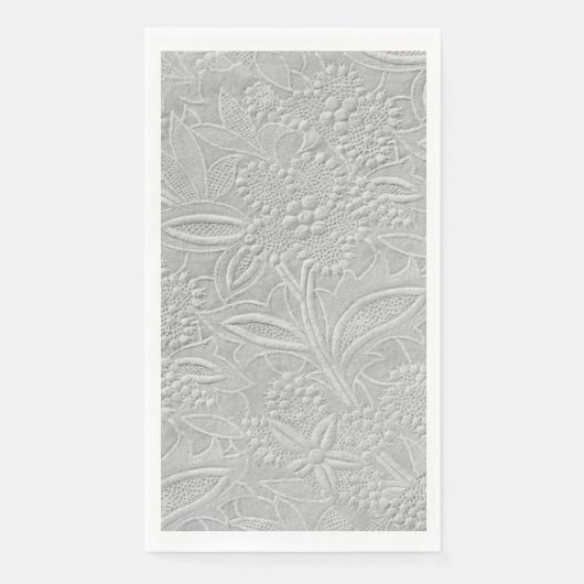 Gray floral Embossed Look Serviette (Vorderseite)