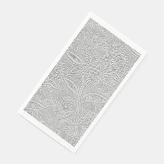 Gray floral Embossed Look Serviette (Ecke)