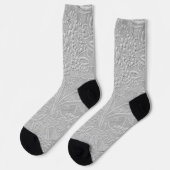 Gray floral Embossed Look Socken (Linkes Detail)