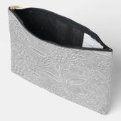 Gray floral Embossed Look Zubehörtasche (Offen)