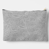 Gray floral Embossed Look Zubehörtasche (Rückseite)