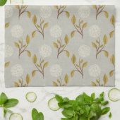 Gray Floral Hydrangea Teetuch Geschirrtuch (Gefaltet)