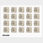 Gray Floral Lovebirds Danke Stickers (Blatt)