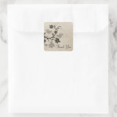 Gray Floral Lovebirds Danke Stickers (Tasche)