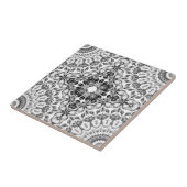 Gray Floral Mandala Geometric Fliese (Seite)