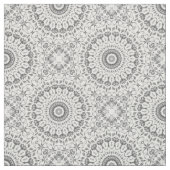 Gray Floral Mandala Muster Fabric Stoff (Muster)