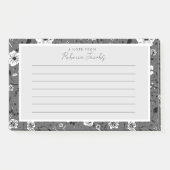 Gray Floral Post-it Klebezettel (Vorderseite)