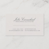 Gray Floral Sketch Elegante Visitenkarte (Rückseite)