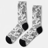 Gray Floral Socken (Linkes Detail)