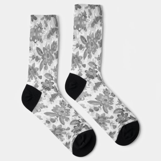 Gray Floral Socken (Rechts)