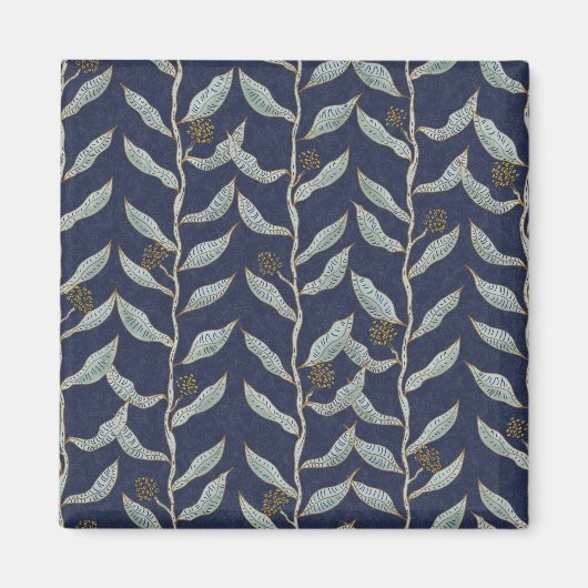Gray floral vines magnet (Vorne)