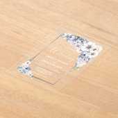 Gray Floral Wedding Acryleinladungen (Ablage )