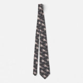 Gray Floral Wedding Neck Tie Krawatte (Rückseite)