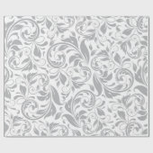 Gray Floral Weiße Blätter Prinzessin Wreath Delica Geschenkpapier (Flach)