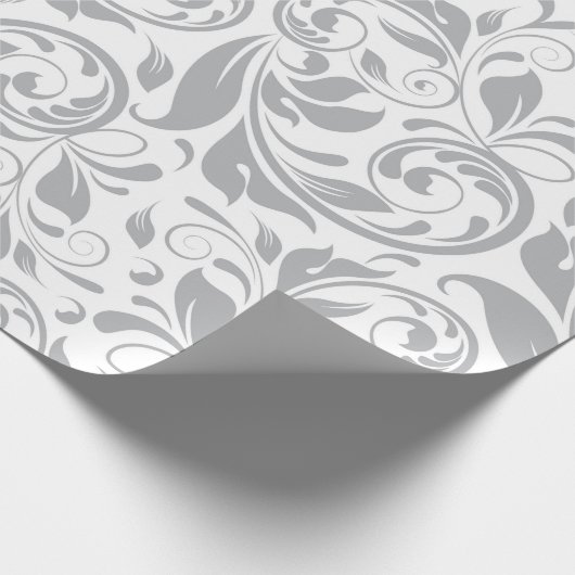Gray Floral Weiße Blätter Prinzessin Wreath Delica Geschenkpapier (Ecke)