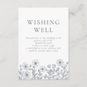 Gray Florals wünscht gute Hochzeit Begleitkarte (Vorderseite)