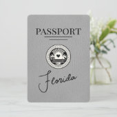 Gray Florida Passport Save the Date (Stehend Vorderseite)