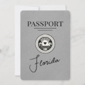 Gray Florida Passport Save the Date (Vorderseite)