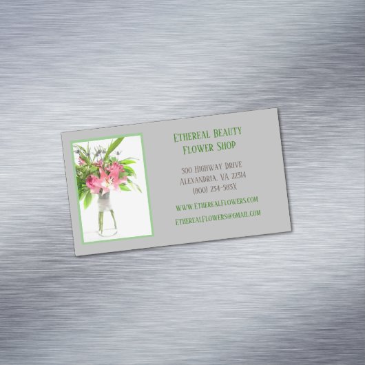 Gray Florist Magnetische Visitenkarte (Beispiel)