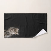 Gray Fluffy Cat Badhandtuch Set (Handtuch)