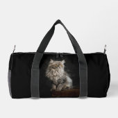 Gray Fluffy Cat Duffle Bag (Rückseite)