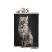 Gray Fluffy Cat Flachmann (Links)