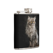 Gray Fluffy Cat Flachmann (Rechts)