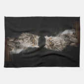 Gray Fluffy Cat Geschirrtuch (Horizontal)