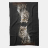 Gray Fluffy Cat Geschirrtuch (Vertikal)