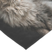 Gray Fluffy Cat Großer Tischläufer (Ecke)