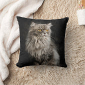 Gray Fluffy Cat Kissen (Decke)