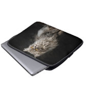 Gray Fluffy Cat Laptopschutzhülle (Vorne Knopf)