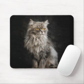 Gray Fluffy Cat Mousepad (Mit Mouse)