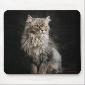 Gray Fluffy Cat Mousepad (Vorne)