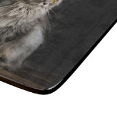 Gray Fluffy Cat Schneidebrett (Ecke)