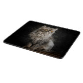 Gray Fluffy Cat Schneidebrett (Ecke)