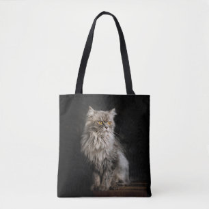 Gray Fluffy Cat Tasche