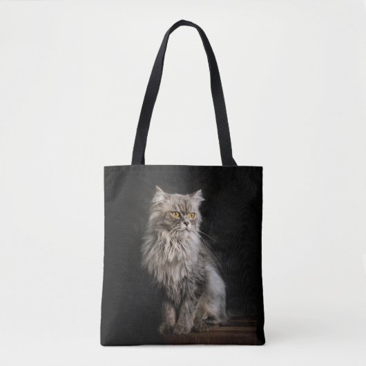Gray Fluffy Cat Tasche (Vorderseite)