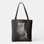 Gray Fluffy Cat Tasche (Rückseite)