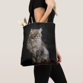 Gray Fluffy Cat Tasche (Von Nahem)