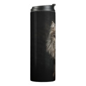 Gray Fluffy Cat Thermosbecher (Nach links gedreht)