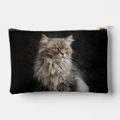 Gray Fluffy Cat Zubehörtasche (Rückseite)