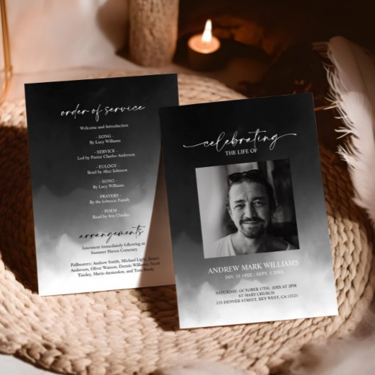 Gray Fog Memorial Beerdigung Orden des Dienstes Programm