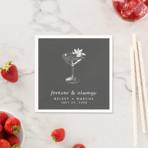 Gray Forever immer Hochzeitcocktail Serviette